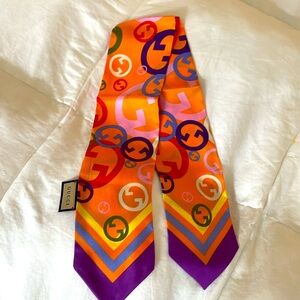 Lightly used GUCCI silk neck scarf.